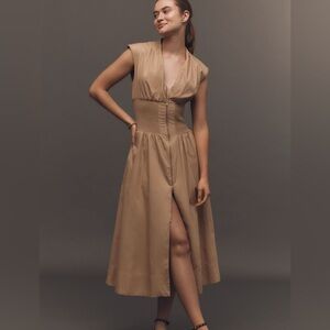 Anthropologie Tan Tommie Midi Dress- XS- NEW!!